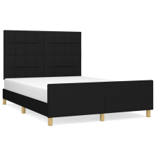 vidaXL fekete szövet ágykeret fejtámlával 140 x 190 cm (3125051) ágy és ágykellék