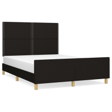 vidaXL fekete szövet ágykeret fejtámlával 140 x 200 cm (3124978) ágy és ágykellék