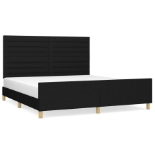 vidaXL fekete szövet ágykeret fejtámlával 180 x 200 cm (3125156) ágy és ágykellék