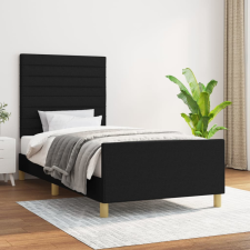 vidaXL fekete szövet ágykeret fejtámlával 90 x 200 cm ágy és ágykellék