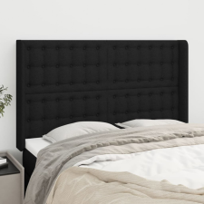 vidaXL fekete szövet fejtámla szárnyakkal 147x16x118/128 cm ágy és ágykellék