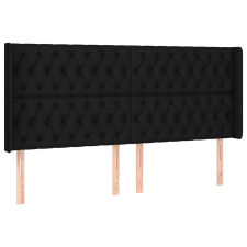 vidaXL fekete szövet fejtámla szárnyakkal 183x16x118/128 cm (3119932) ágy és ágykellék