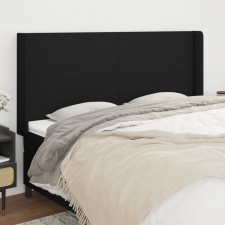 vidaXL fekete szövet fejtámla szárnyakkal 203x16x118/128 cm ágy és ágykellék