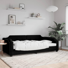 vidaXL fekete szövet kanapéágy 100 x 200 cm ágy és ágykellék