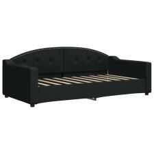 vidaXL Fekete szövet kanapéágy 90 x 190 cm ágy és ágykellék
