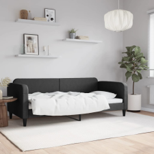 vidaXL fekete szövet kanapéágy 90 x 200 cm ágy és ágykellék