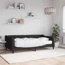vidaXL fekete szövet kanapéágy matraccal 90 x 190 cm ágy és ágykellék