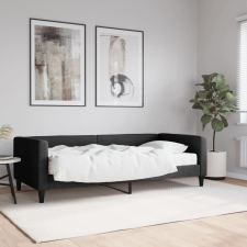 vidaXL fekete szövet kanapéágy matraccal 90 x 200 cm ágy és ágykellék