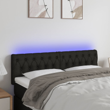 vidaXL fekete szövet LED-es fejtámla 144 x 7 x 78/88 cm ágy és ágykellék