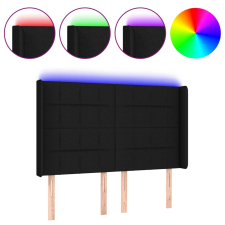 vidaXL fekete szövet LED-es fejtámla 147x16x118/128 cm (3124048) ágy és ágykellék
