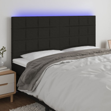 vidaXL fekete szövet LED-es fejtámla 200x5x118/128 cm ágy és ágykellék