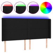 vidaXL fekete szövet LED-es fejtámla 203x16x118/128 cm (3123792) ágy és ágykellék