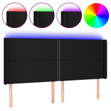 vidaXL fekete szövet LED-es fejtámla 203x16x118/128 cm (3123932) ágy és ágykellék
