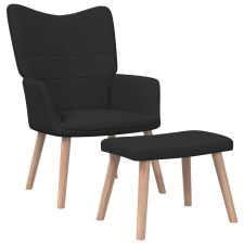 vidaXL fekete szövet pihenőfotel lábtartóval 62 x 68,5 x 96 cm bútor