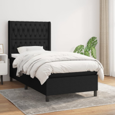 vidaXL fekete szövet rugós ágy matraccal 100 x 200 cm ágy és ágykellék