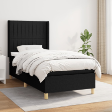 vidaXL fekete szövet rugós ágy matraccal 100 x 200 cm ágy és ágykellék