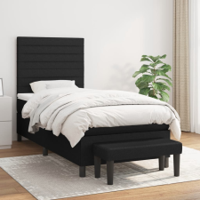 vidaXL fekete szövet rugós ágy matraccal 100 x 200 cm ágy és ágykellék