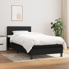 vidaXL fekete szövet rugós ágy matraccal 100 x 200 cm ágy és ágykellék
