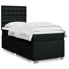 vidaXL fekete szövet rugós ágy matraccal 100 x 200 cm ágy és ágykellék
