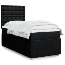 vidaXL fekete szövet rugós ágy matraccal 100 x 200 cm ágy és ágykellék