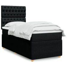 vidaXL fekete szövet rugós ágy matraccal 100 x 200 cm ágy és ágykellék
