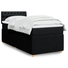 vidaXL fekete szövet rugós ágy matraccal 100 x 200 cm ágy és ágykellék