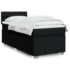 vidaXL fekete szövet rugós ágy matraccal 100 x 200 cm ágy és ágykellék