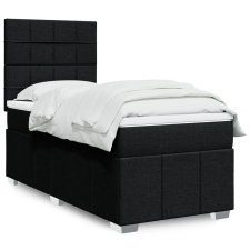vidaXL fekete szövet rugós ágy matraccal 100 x 200 cm ágy és ágykellék