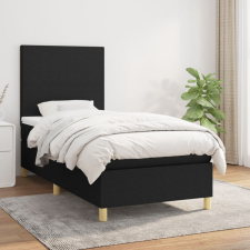 vidaXL fekete szövet rugós ágy matraccal 100 x 200 cm ágy és ágykellék