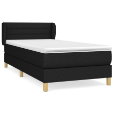 vidaXL fekete szövet rugós ágy matraccal 100 x 200 cm (3126863) ágy és ágykellék