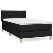 vidaXL fekete szövet rugós ágy matraccal 100 x 200 cm (3127023) ágy és ágykellék