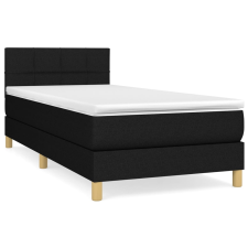 vidaXL fekete szövet rugós ágy matraccal 100 x 200 cm (3140595) ágy és ágykellék