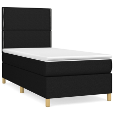 vidaXL fekete szövet rugós ágy matraccal 100 x 200 cm (3142235) ágy és ágykellék