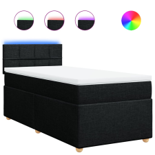 vidaXL fekete szövet rugós ágy matraccal 100 x 200 cm (3288893) ágy és ágykellék