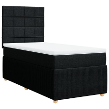 vidaXL fekete szövet rugós ágy matraccal 100 x 200 cm (3291969) ágy és ágykellék