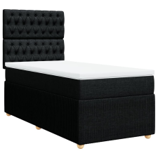 vidaXL fekete szövet rugós ágy matraccal 100 x 200 cm (3291976) ágy és ágykellék