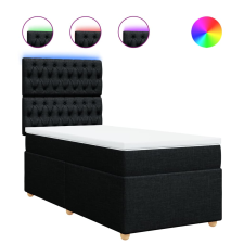 vidaXL fekete szövet rugós ágy matraccal 100 x 200 cm (3293500) ágy és ágykellék
