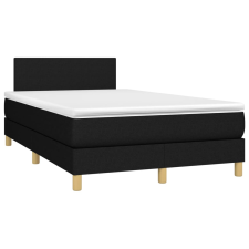 vidaXL fekete szövet rugós ágy matraccal 120 x 190 cm ágy és ágykellék