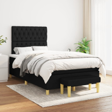 vidaXL fekete szövet rugós ágy matraccal 120 x 200 cm ágy és ágykellék