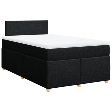 vidaXL fekete szövet rugós ágy matraccal 120 x 200 cm (3286642) ágy és ágykellék