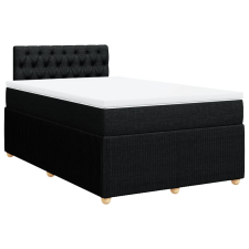 vidaXL fekete szövet rugós ágy matraccal 120 x 200 cm (3287432) ágy és ágykellék