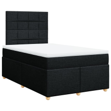 vidaXL fekete szövet rugós ágy matraccal 120 x 200 cm (3291249) ágy és ágykellék