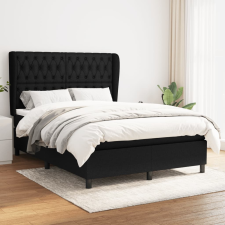 vidaXL fekete szövet rugós ágy matraccal 140 x 190 cm ágy és ágykellék