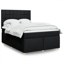 vidaXL fekete szövet rugós ágy matraccal 140 x 190 cm ágy és ágykellék