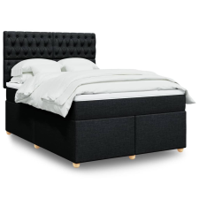 vidaXL fekete szövet rugós ágy matraccal 140 x 190 cm ágy és ágykellék