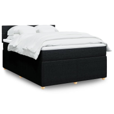 vidaXL fekete szövet rugós ágy matraccal 140 x 190 cm ágy és ágykellék