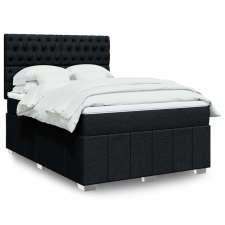 vidaXL fekete szövet rugós ágy matraccal 140 x 190 cm ágy és ágykellék
