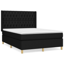 vidaXL fekete szövet rugós ágy matraccal 140 x 190 cm (3132227) ágy és ágykellék