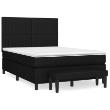 vidaXL fekete szövet rugós ágy matraccal 140 x 190 cm (3136751) ágy és ágykellék