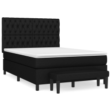 vidaXL fekete szövet rugós ágy matraccal 140 x 190 cm (3136831) ágy és ágykellék